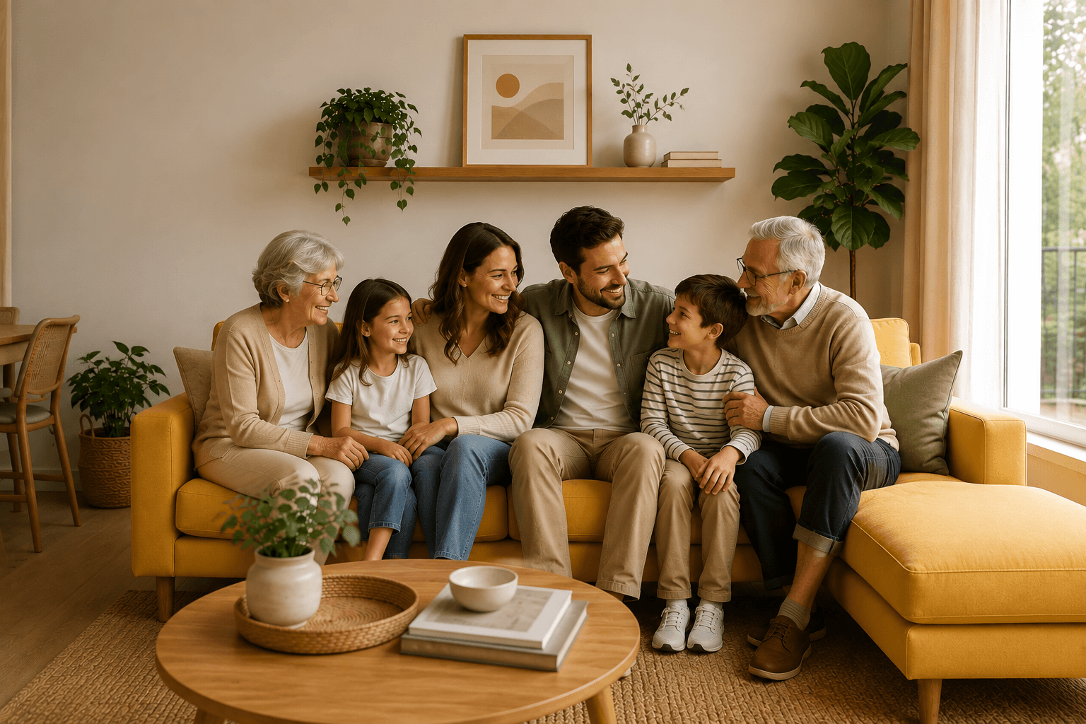 Familia en su hogar